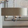 Sorrento Chrome 3 Arm Ceiling Pendant with Natural Shades