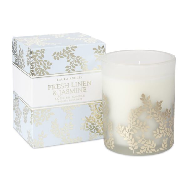 Fresh Linen and Jasmine Scented Candle